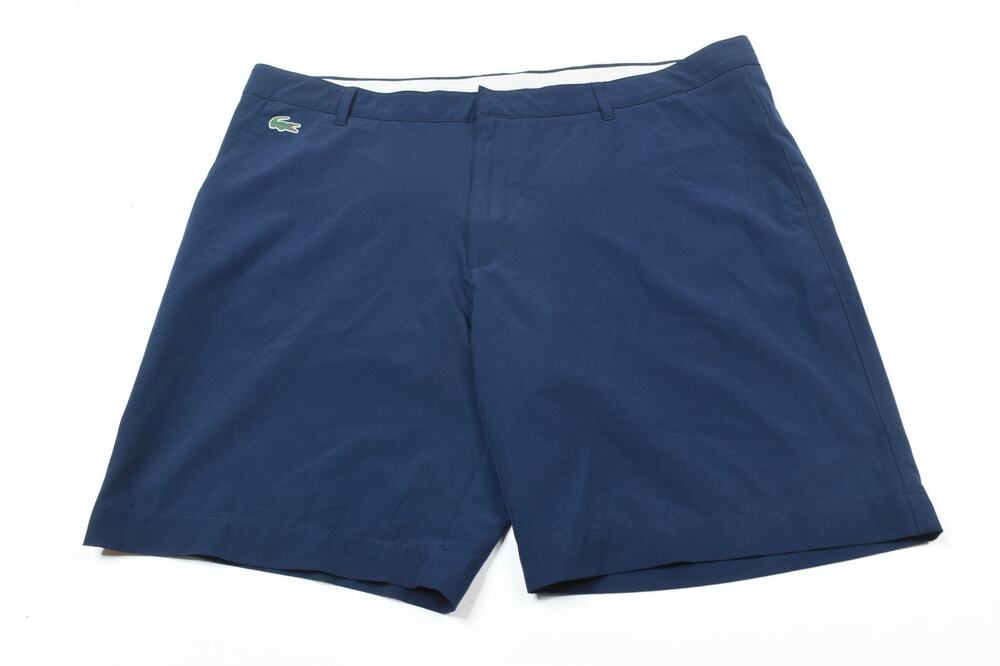 Lacoste Sport Golf Shorts Mens 40 Navy Blue Classic Fit 8" Stretch Alligator